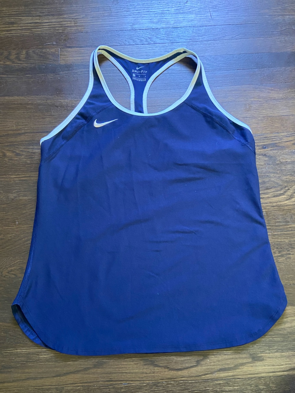 Nike Women's Navy Racerback Tank with Light Trim